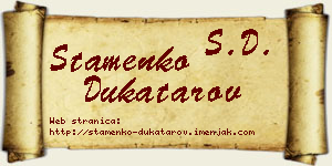 Stamenko Dukatarov vizit kartica